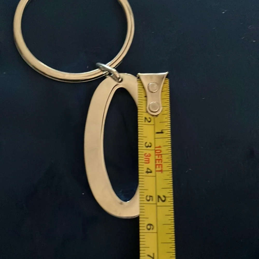 Silver‎ Letter O Keychain - heavy duty metal